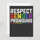 LGBT Respekt Geschlecht Pronouns Gay Lesbian Trans Einladungspostkarte (Vorne/Hinten)