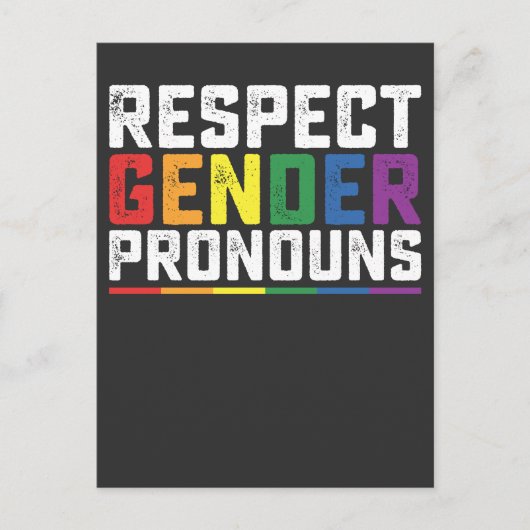 LGBT Respekt Geschlecht Pronouns Gay Lesbian Trans Einladungspostkarte (Vorderseite)