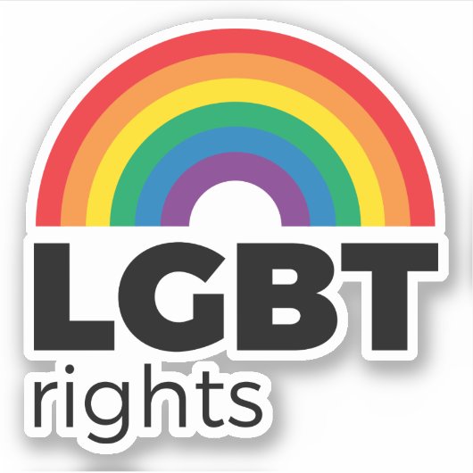 LGBT Rights Rainbow Aufkleber (Vorderseite)