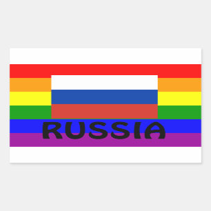 LGBT Russian* Gay Pride-Flaggen-Aufkleber Rechteckiger Aufkleber