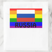 LGBT Russisch* Gay Pride-Flag-Aufkleber Р с с и и Rechteckiger Aufkleber (Tasche)