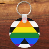 LGBT-Schlüsselanhänger mit gerader Flagge Schlüsselanhänger (Vorderseite)