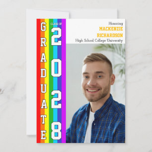 LGBT-Schüler-Regenbogen-Stolz-Abschlussfoto Einladung