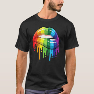 Lgbt Schwul Lesbisch Csd Pride Lippen Mund T-Shirt