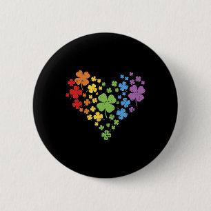Lgbt Shamrock Herz Shirt Regenbogen St. Patrick's Button