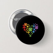 Lgbt Shamrock Herz Shirt Regenbogen St. Patrick's Button (Vorne & Hinten)