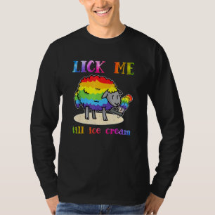 Lgbt Sheep Lick Me bis Ice Cream Lgbt Rainbow She T-Shirt