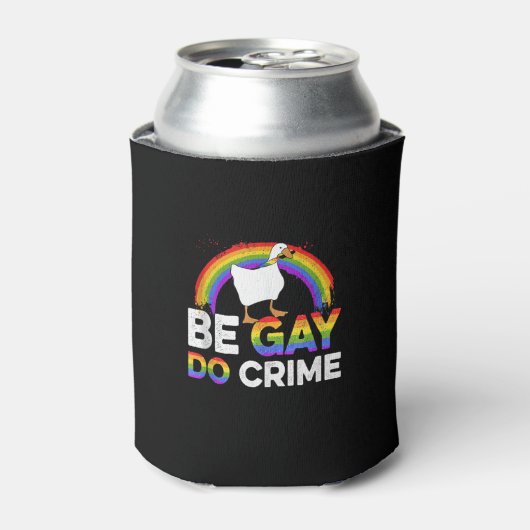 LGBT-Shirt wird "Gay Do Crime" Dosenkühler (Kanne Vorderseite)