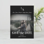 LGBT Simple Chic Minimalist Classic Photo Engaged Save The Date (Stehend Vorderseite)