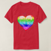 LGBT Skeleton Skull Rainbow Pride Heart T-Shirt (Design vorne)