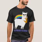 LGBT Sloth Riding Llama Rainbow Alpaca No Prob T-Shirt (Vorderseite)