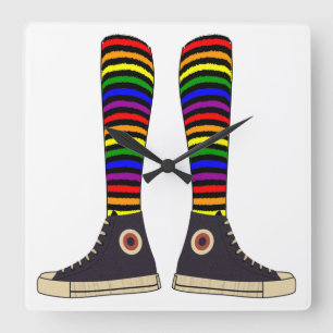 LGBT Socken Quadratische Wanduhr