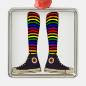 LGBT Socken Silbernes Ornament (Vorne)