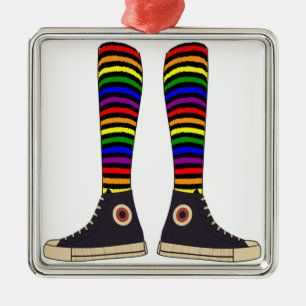LGBT Socken Silbernes Ornament