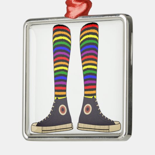 LGBT Socken Silbernes Ornament (Links)