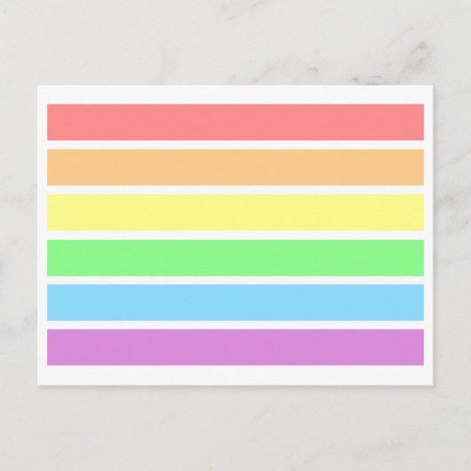 LGBT Soft Light Pastell Gay Pride Rainbow Postcard Postkarte (Vorderseite)