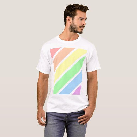 LGBT Soft Pastel Gay Pride Rainbow Colors  T-Shirt (Vorne ganz)