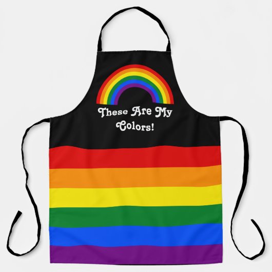 LGBT-Stolperflagge und Regenbogen mit benutzerdefi Schürze (Vorderseite)