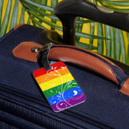 LGBT-Stolperflagge Vintag Blütenblüte Gepäckanhänger