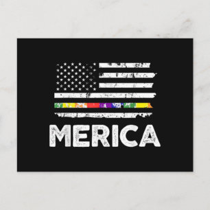 LGBT Stolz Amerikanische Flagge T-Shirt - 4. Juli  Postkarte