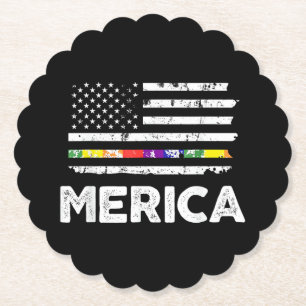 LGBT Stolz Amerikanische Flagge T-Shirt - 4. Juli  Untersetzer