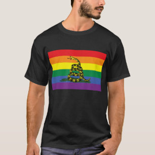 LGBT Stolz Don't Tread Regenbogen Gadsden Flagge  T-Shirt