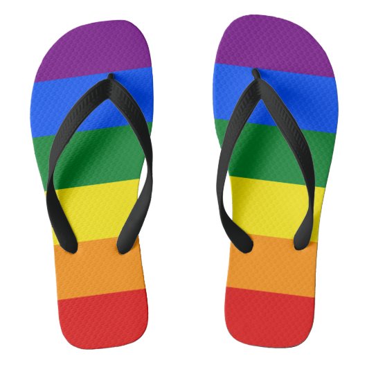LGBT Stolz-Flaggen-Regenbogen-Farben Badesandalen (Fußbett)