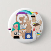 LGBT+Stolz. GAY Liebe. Regenbogenflagge. Button (Vorderseite)
