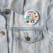 LGBT+Stolz. GAY Liebe. Regenbogenflagge. Button (Beispiel)