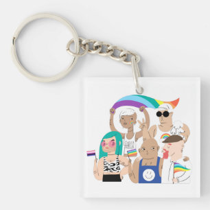 LGBT+Stolz. GAY Liebe. Regenbogenflagge. Tastatur Schlüsselanhänger