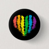 LGBT+Stolz. Herz Regenbogen. Button (Vorderseite)