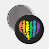 LGBT+Stolz. Herz Regenbogen. Button Magnet (Vorderseite/Rückseite)