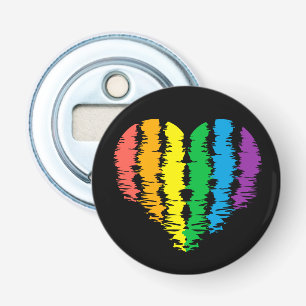 LGBT+Stolz. Herz Regenbogen. Flaschenöffner
