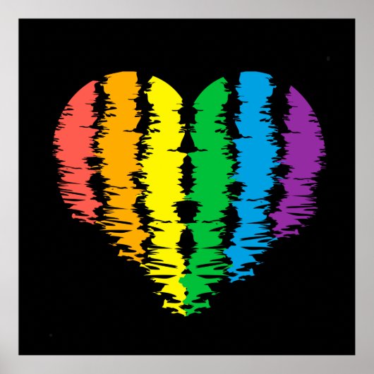 LGBT+Stolz. Herz Regenbogen. Poster (Vorne)