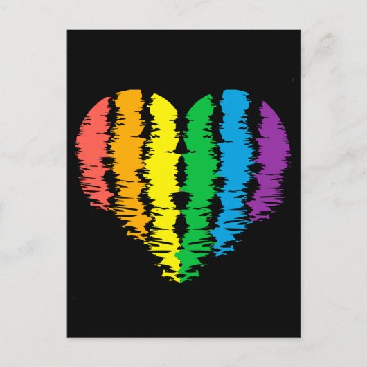 LGBT+Stolz. Herz Regenbogen. Postkarte (Vorderseite)