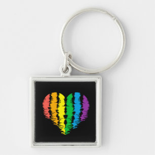 LGBT+Stolz. Herz Regenbogen. Schlüsselanhänger