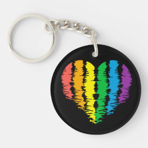 LGBT+Stolz. Herz Regenbogen. Schlüsselanhänger