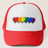 LGBT Stolz Herz Trucker Hat Truckerkappe (Vorderseite)