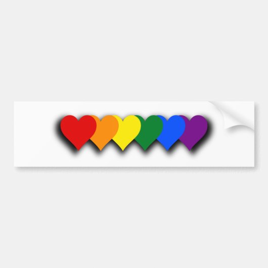 LGBT-Stolz-Herzen-Aufkleber Autoaufkleber (Vorne)