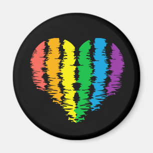 LGBT+Stolz. Herzregenbogen. Schaltfläche Magnet