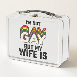 LGBT Stolz Ich bin nicht schwul, aber meine Frau i Metall Brotdose