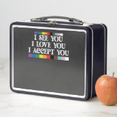LGBT-Stolz Ich sehe Liebe akzeptieren Sie Unterstü Metall Brotdose (Beispiel)