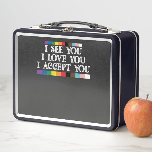 LGBT-Stolz Ich sehe Liebe akzeptieren Sie Unterstü Metall Brotdose (Beispiel)