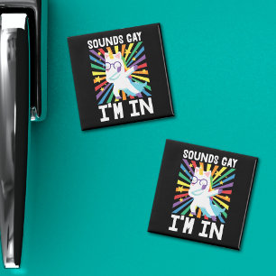 LGBT Stolz Klingt schwul Ich bin in Regenbogenunic Magnet