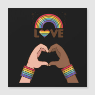 LGBT+Stolz. Liebe Regenbogen. Herz. Magnetkarte