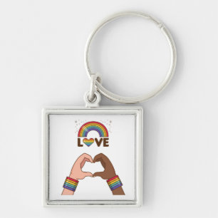 LGBT+Stolz. Liebe Regenbogen. Herz. Schlüsselanhän Schlüsselanhänger