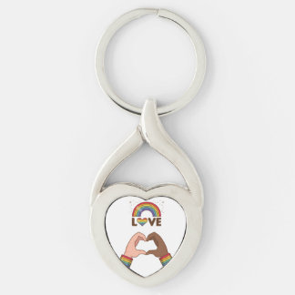 LGBT+Stolz. Liebe Regenbogen. Herz. Schlüsselanhän Schlüsselanhänger