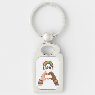 LGBT+Stolz. Liebe Regenbogen. Herz. Schlüsselanhän Schlüsselanhänger