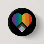 LGBT+Stolz Liebe. Regenbogenflagge Button (Vorderseite)