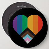 LGBT+Stolz Liebe. Regenbogenflagge Button (Vorne & Hinten)